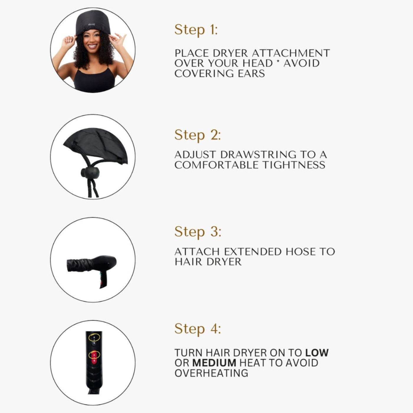'fly dry' portable hair dryer attachment
